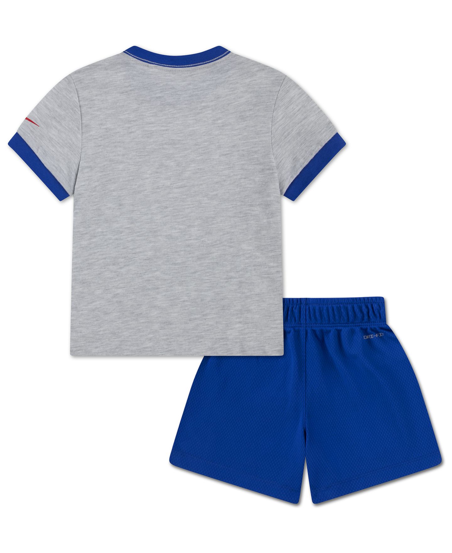 Комплект Nike Dri-FIT Baseball Character Short-Sleeve T-Shirt and Shorts, 2-Piece Set для мальчиков-малышей, цвет: Королевский синий / Меланжевый серый — фото 2