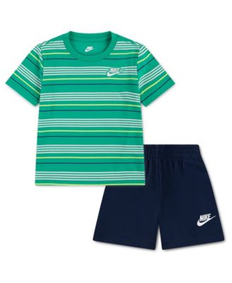 Toddler Boys' 2T-4T Striped Short-Sleeve T-Shirt and French Terry Shorts, 2-Piece Set