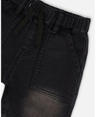 Toddler Boys French Terry Grey Denim Shorts