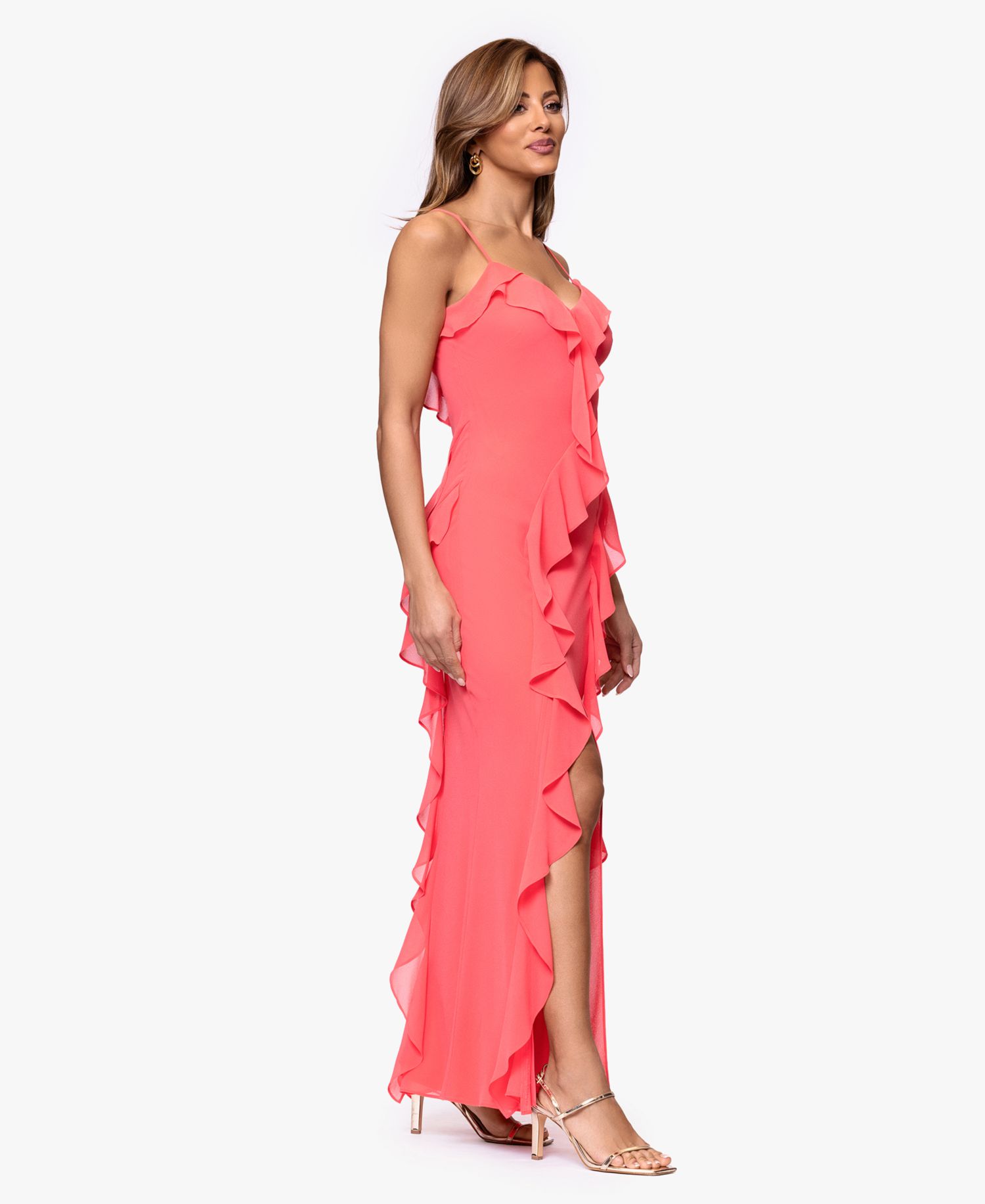 Women's Ruffle Detail Maxi Dress