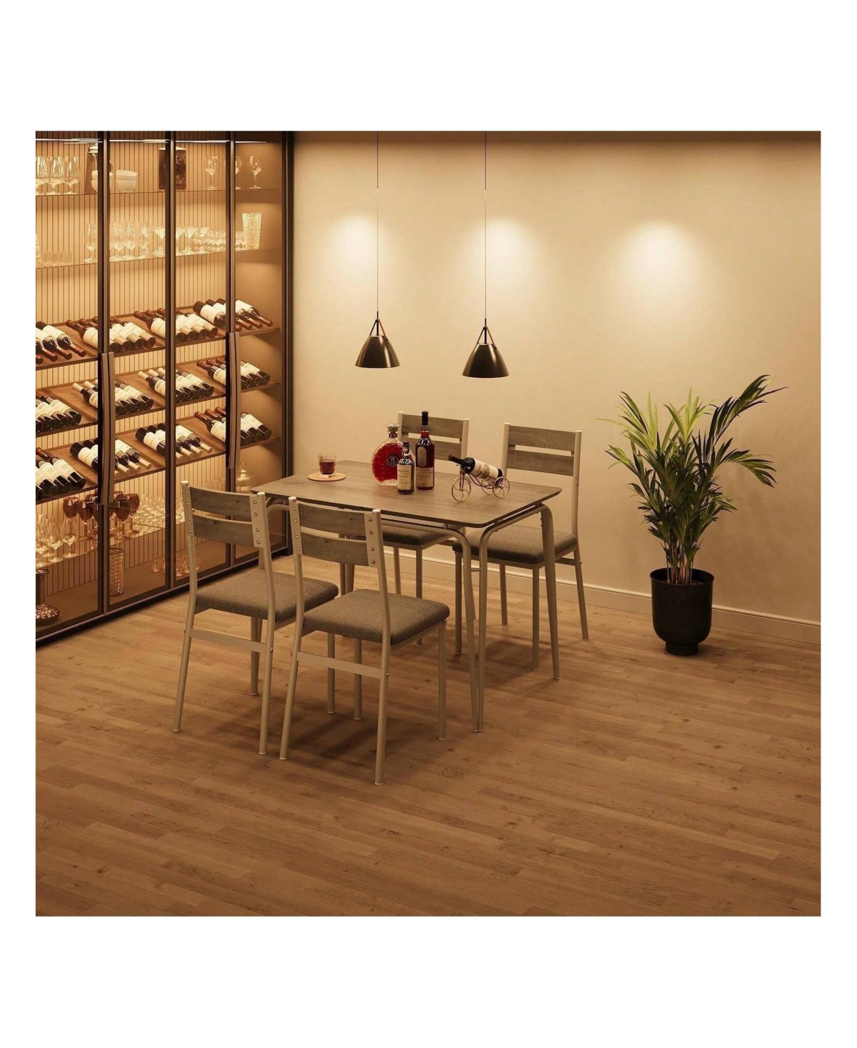 Gaomon Kitchen Table Dining Table Set For 4 Modern Industrial Kitchen Table and Chairs for Dining Room, Home Office