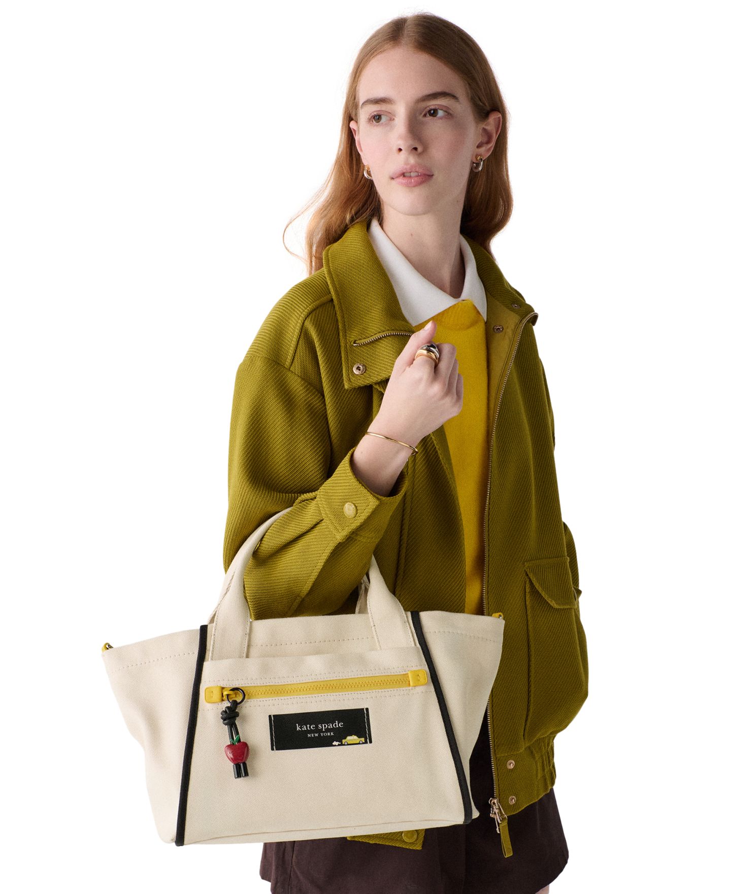 Женская сумка kate spade new york Dash Taxi Medium Canvas, цвет: Натуральный разноцветный — фото 2