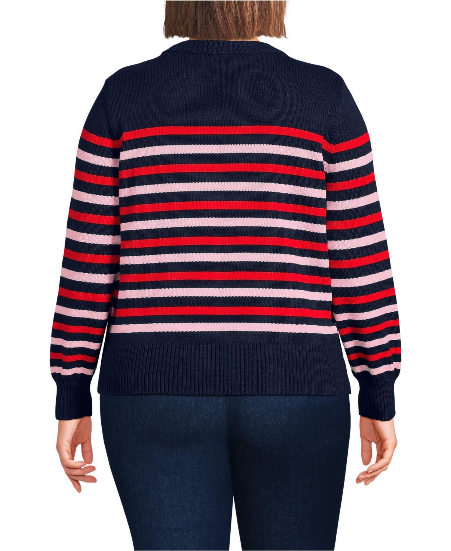 Plus Size Drifter Set in Sleeve Crew Neck Sweater