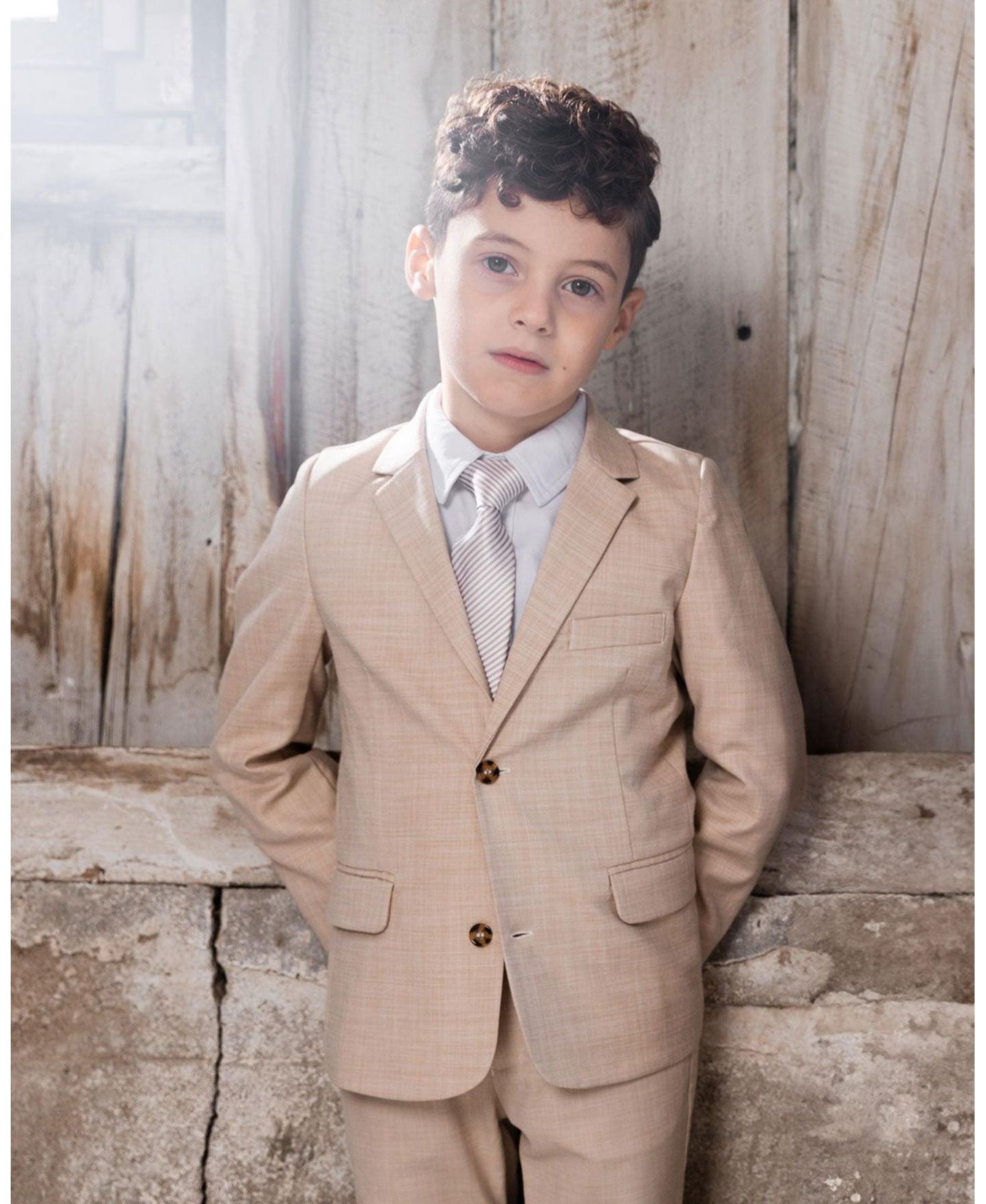 Пиджак Deux par Deux Blazer - Toddler. для мальчиков-малышей, цвет: Бежевый — фото 2