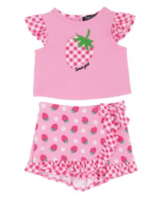 Baby Girls' Strawberry Applique Top and Skort, 2-Piece Set