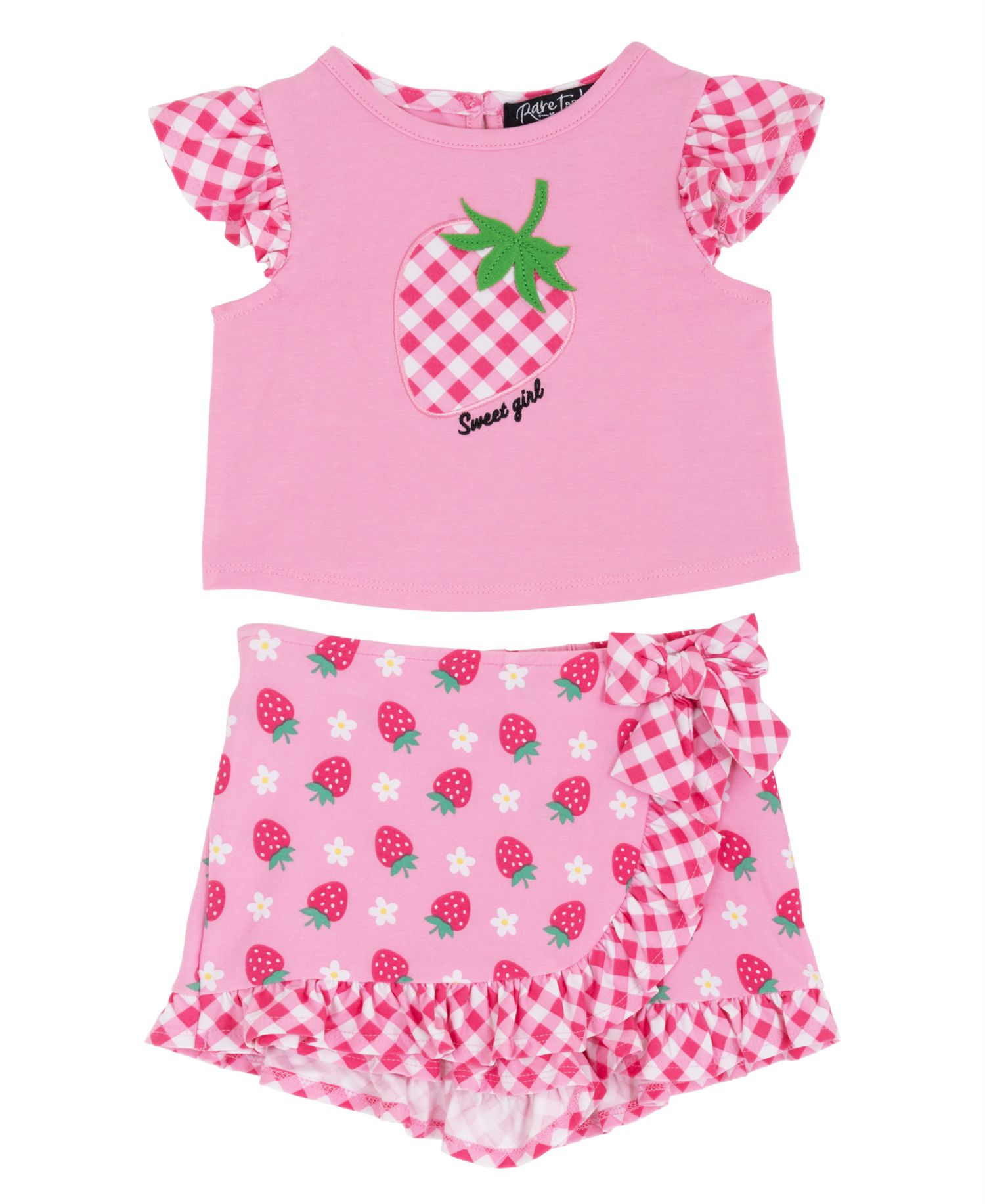 Baby Girls' Strawberry Applique Top and Skort, 2-Piece Set