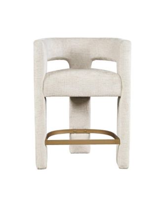 Mid-Century Modern Faux Leather Upholstered Counter Height Barstool (Set of 2)