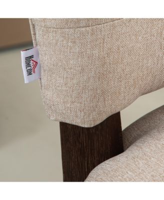 Set of 2 Bar Counter Stool Chairs with Cushioned Back,