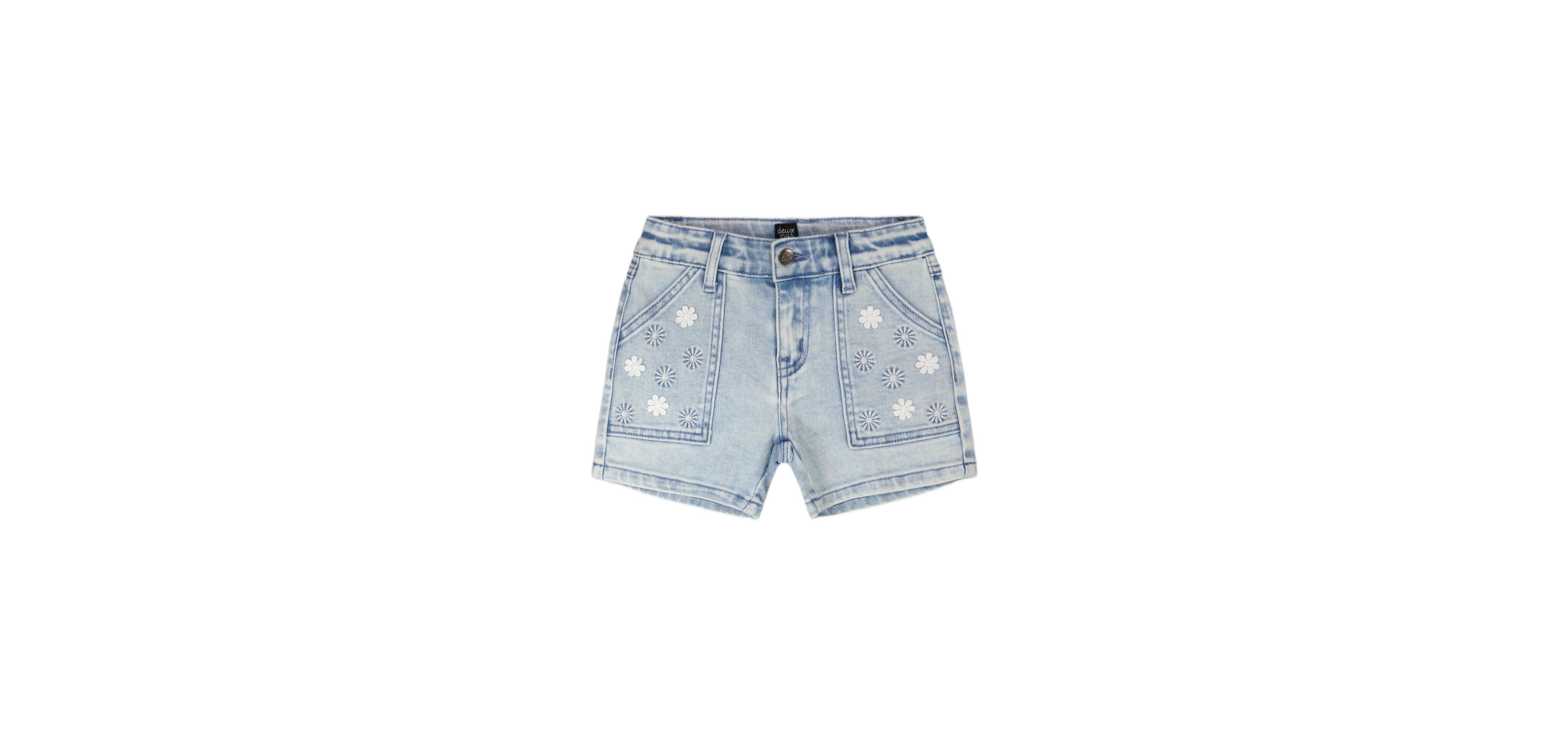 Deux par Deux Toddler Girls Light Denim Shorts