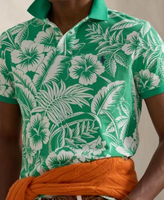 Men's Short-Sleeve Tropical Mesh Polo Shirt
