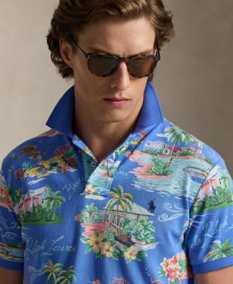 Men's Classic-Fit Tropical-Print Polo Shirt
