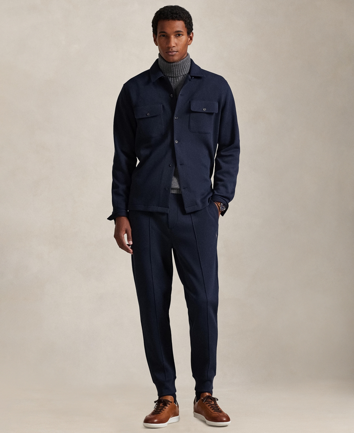 Polo Ralph Lauren Men's Long-Sleeve Mesh Double Knit Tech Shirt