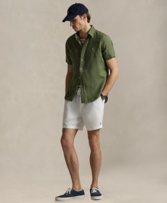 Men's Short-Sleeve Linen Button-Up