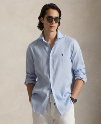 Polo Ralph Lauren Men's Classic-Fit Herringbone Pattern Shirt - Macy's