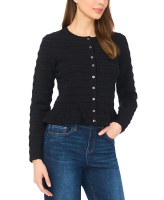 Women's Long-Sleeve Crew Neck Cardigan