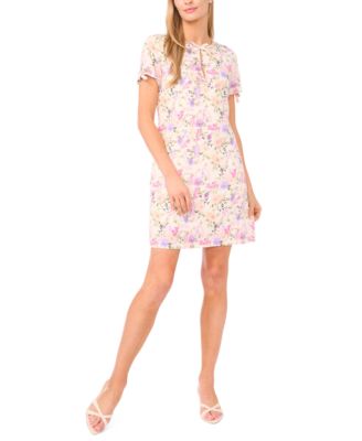 Women's Crew Neck Bow Detail Mini Dress