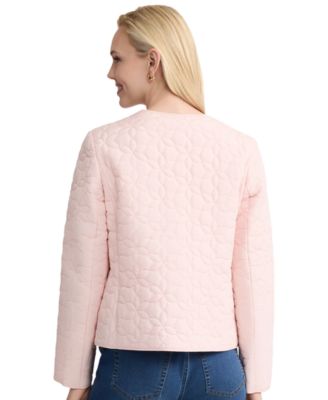 Women's Quilted Flower Crew Neck Jacket