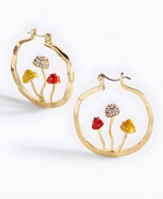 Boho Mushroom Hoop Earrings