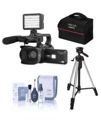 MN4KPRO 64MP 4K Camcorder Bundle with Tripod and Cleaning Accesories
