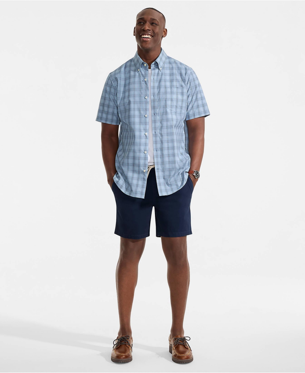 Lands' End Men's Tall Short Sleeve No Iron Twill Shirt
