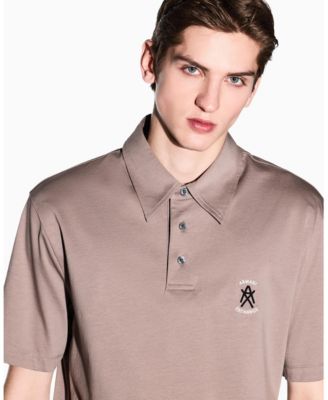 Men's Short Sleeve Mercerized Cotton Logo Polo Shirt