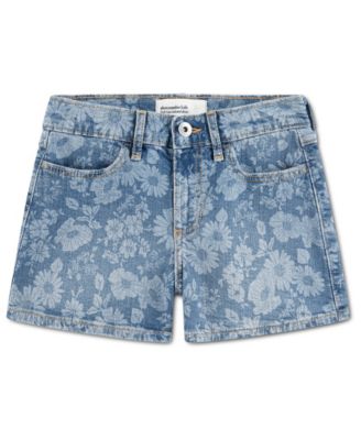 Girls’ High Rise Relaxed Floral Denim Shorts