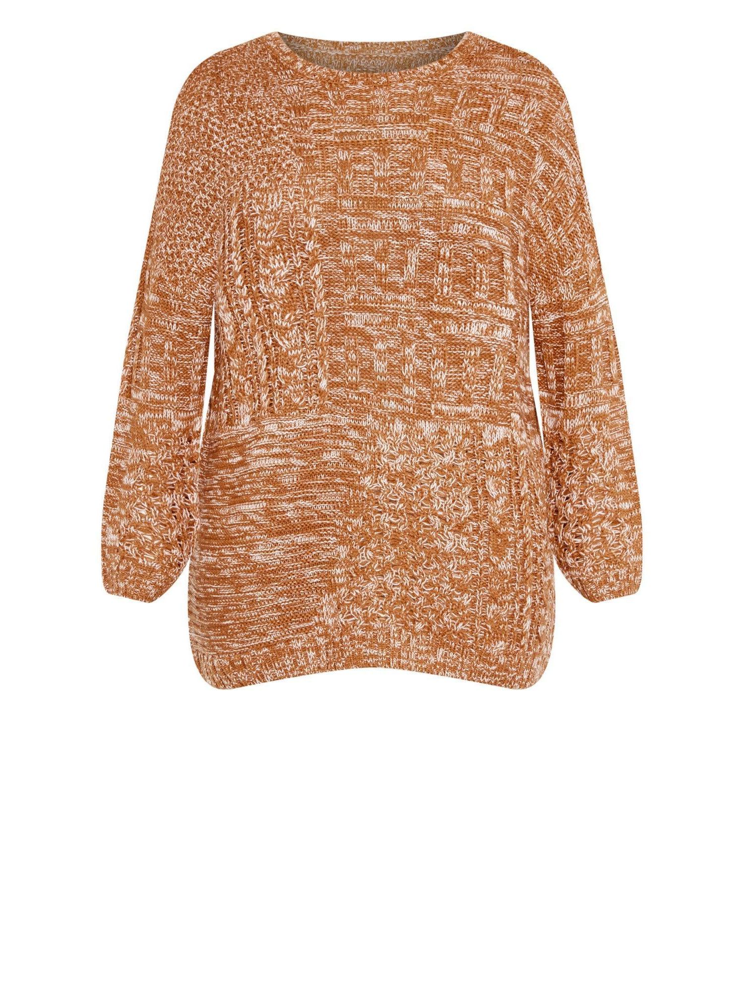 Women's Plus Size Charli Drop Shoulder Cable Sweater