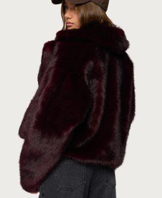 Womens Kamilah Oversized Faux Fur Coat