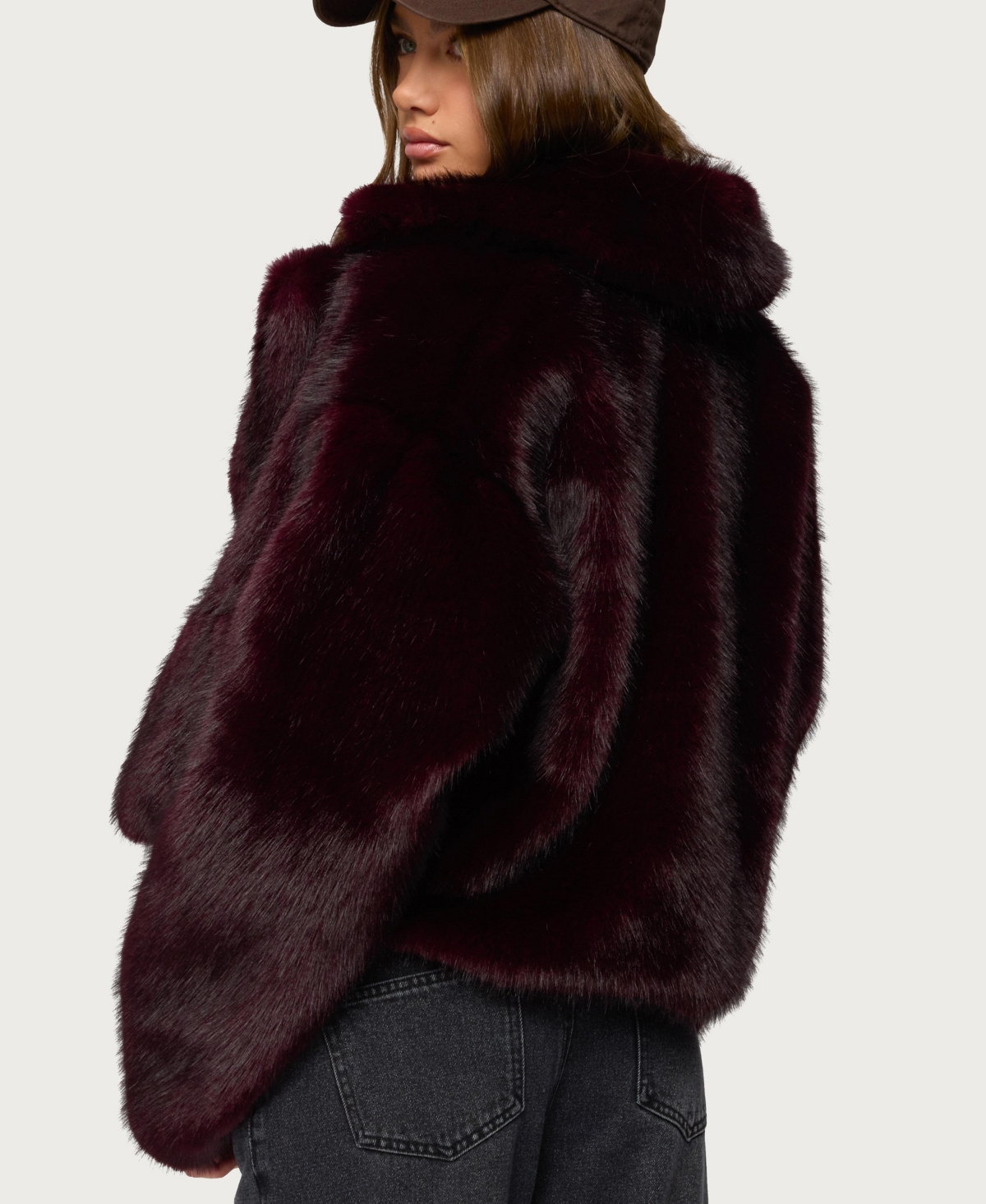 Edikted Womens Kamilah Oversized Faux Fur Coat