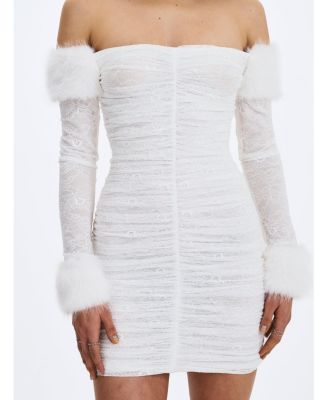 Women's Lani Lace Off-Shoulder Ruched Mini Dress