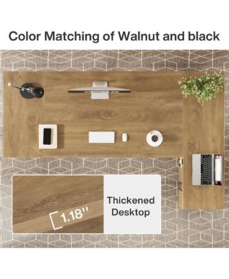 78" L-Shaped Executive Desk, with Drawers and Lateral File Cabinet