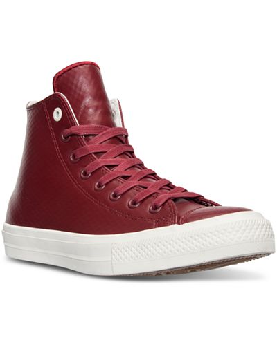 Converse Men's Chuck Taylor All Star II High Top Mesh Backed Leather Casual Sneakers from Finish Line