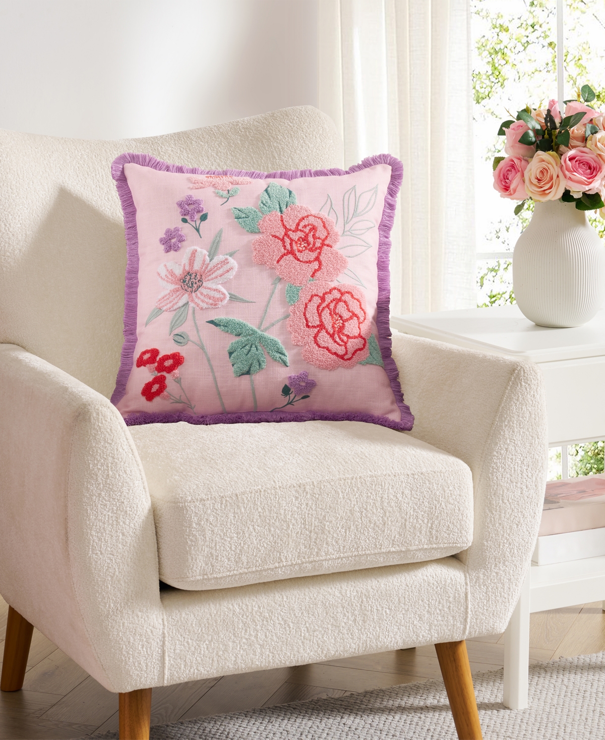 Hallmark Bloom for Mom Cotton Decorative Pillow,18" x 18"