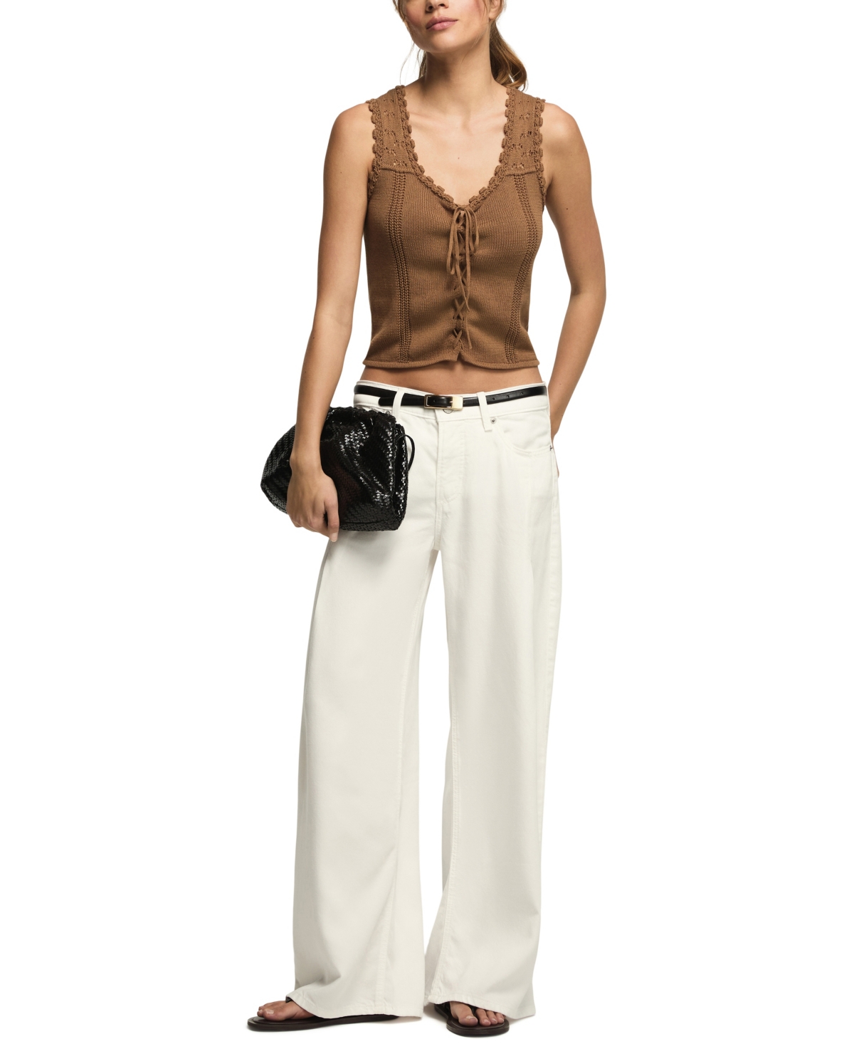 Lucky Brand Women's Lace-Up Sweater Vest