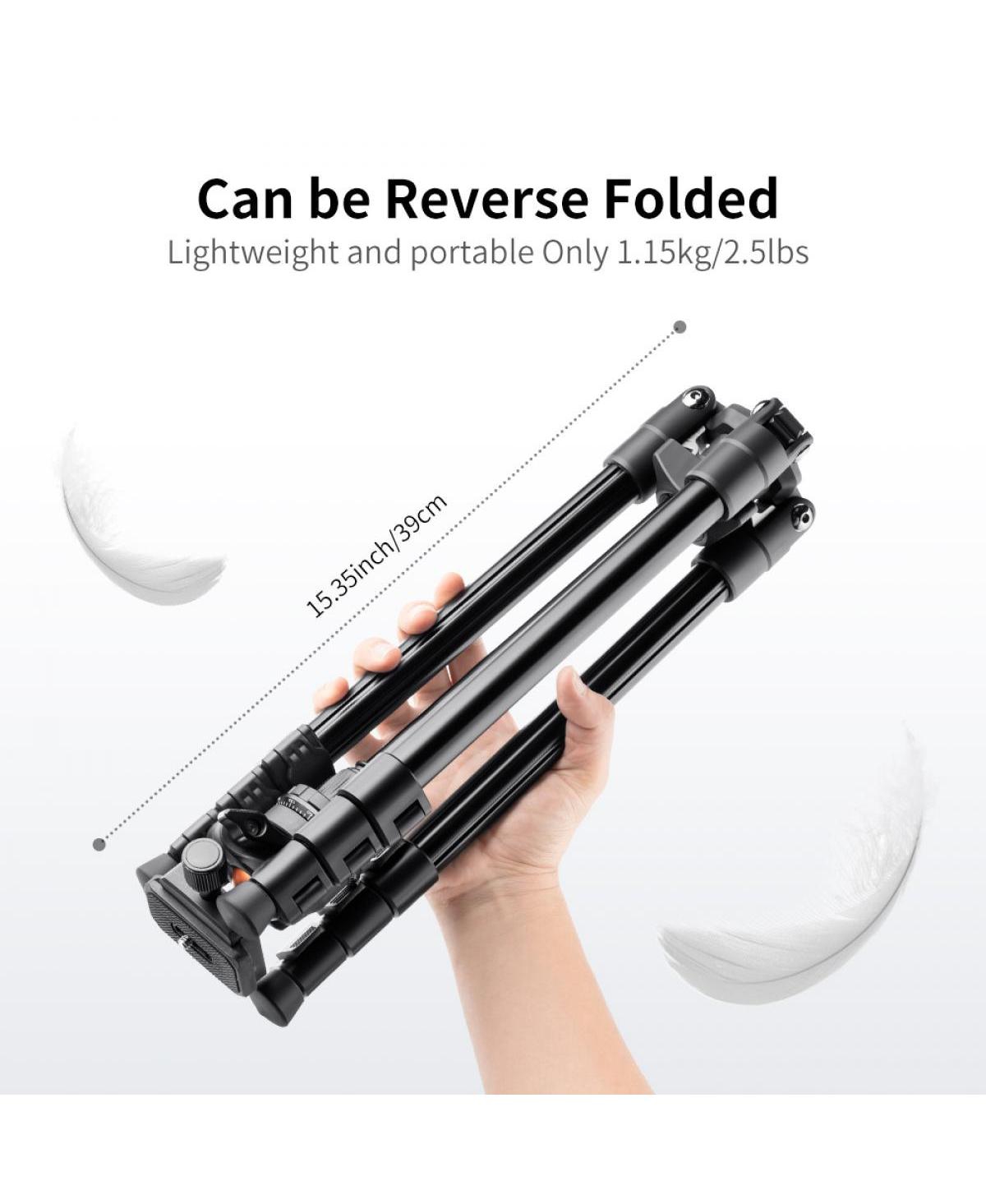 K&F Concept K234A1 4-Section Lightweight Aluminum Travel Vlog Tripod with Ball Head