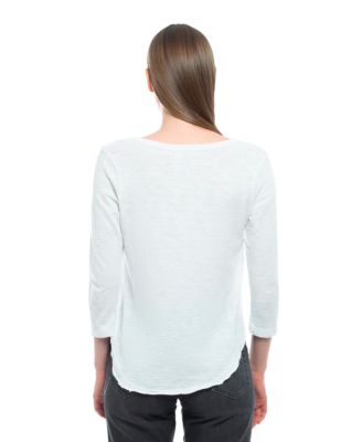 Women's 3/4 Sleeve V-Neck Shirttail Tee