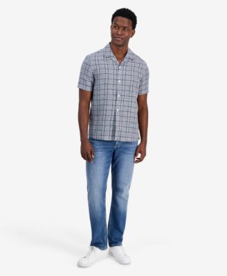 Men's Linen Thames Check Button-Up Shirt