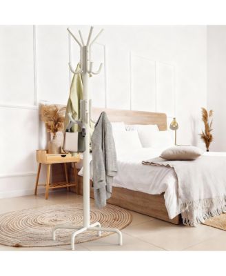 12-Hook Space-Saving Coat Rack with Stable Base and Easy Assembly