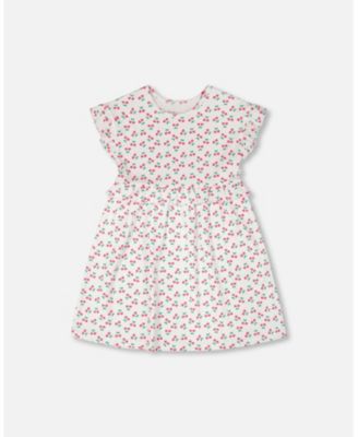 Toddler Girls' Cotton Rib Printed Cherry Dress