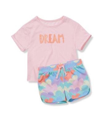 Big Girls Short Sleeve Tee and Shorts Pajama Set
