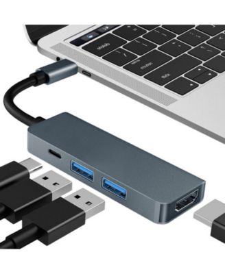 4-in-1 Type-C Hub, PD100W, USB 3.0, USB2.0 Compatible with Type C Devices with DP Alt Mode,Ideal for Home Office, Travel