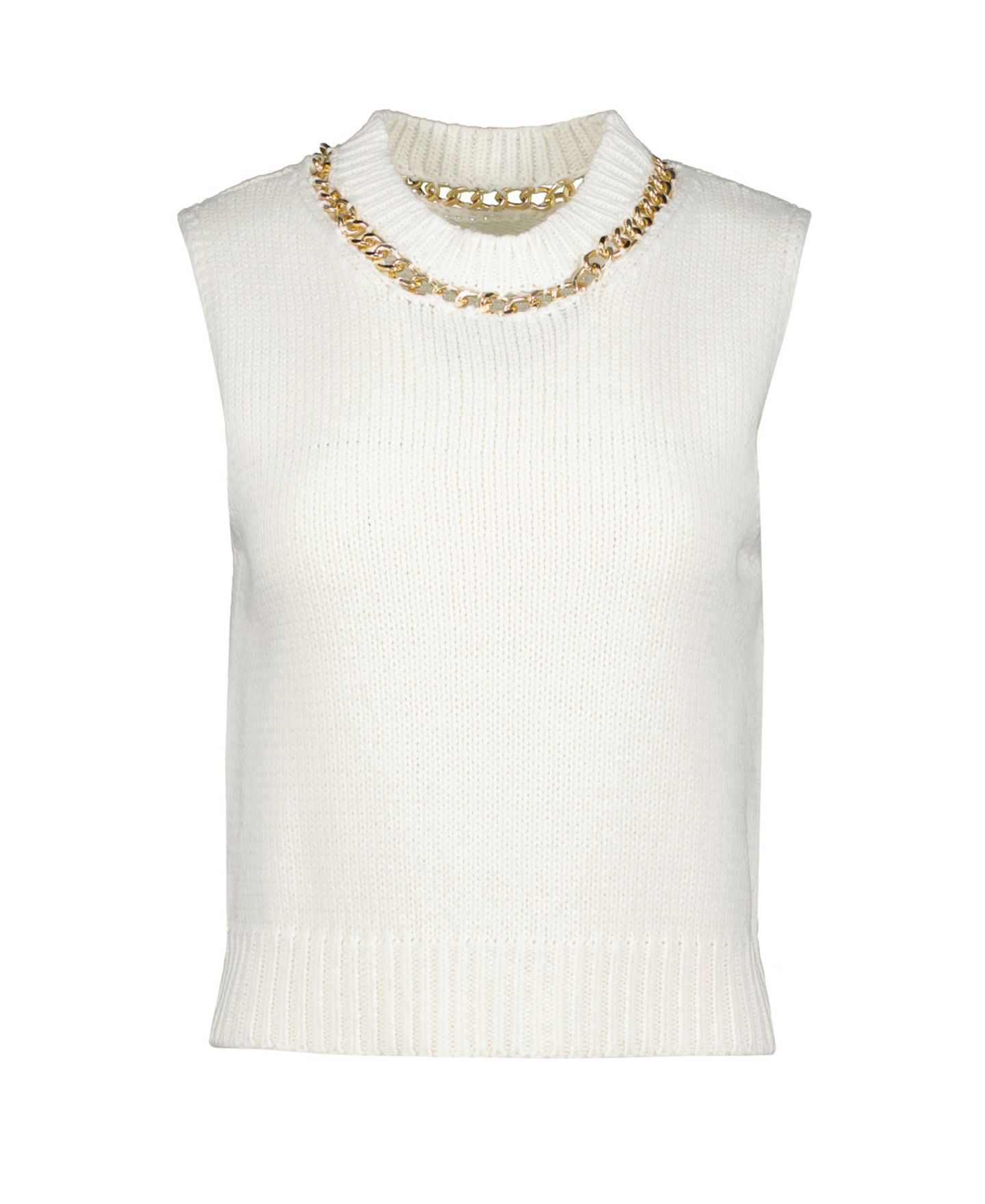 Женский свитер Bishop + Young Savoy Chain Detail Sweater Tank, цвет: Слоновая кость — фото 4