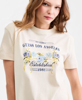 Women's Cotton Flower's Box Crewneck T-Shirt