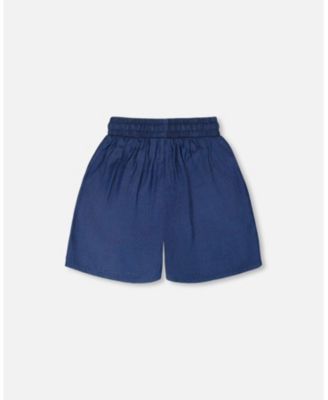 Toddler Girls Blue Chambray Bermudas