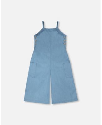 Toddler Girls Light Blue Chambray Jumpsuit - Toddler|Child