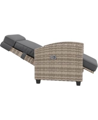 Reclining Patio Chair with Flip-Up Side Table - 150° Adjustable Backrest & Footrest