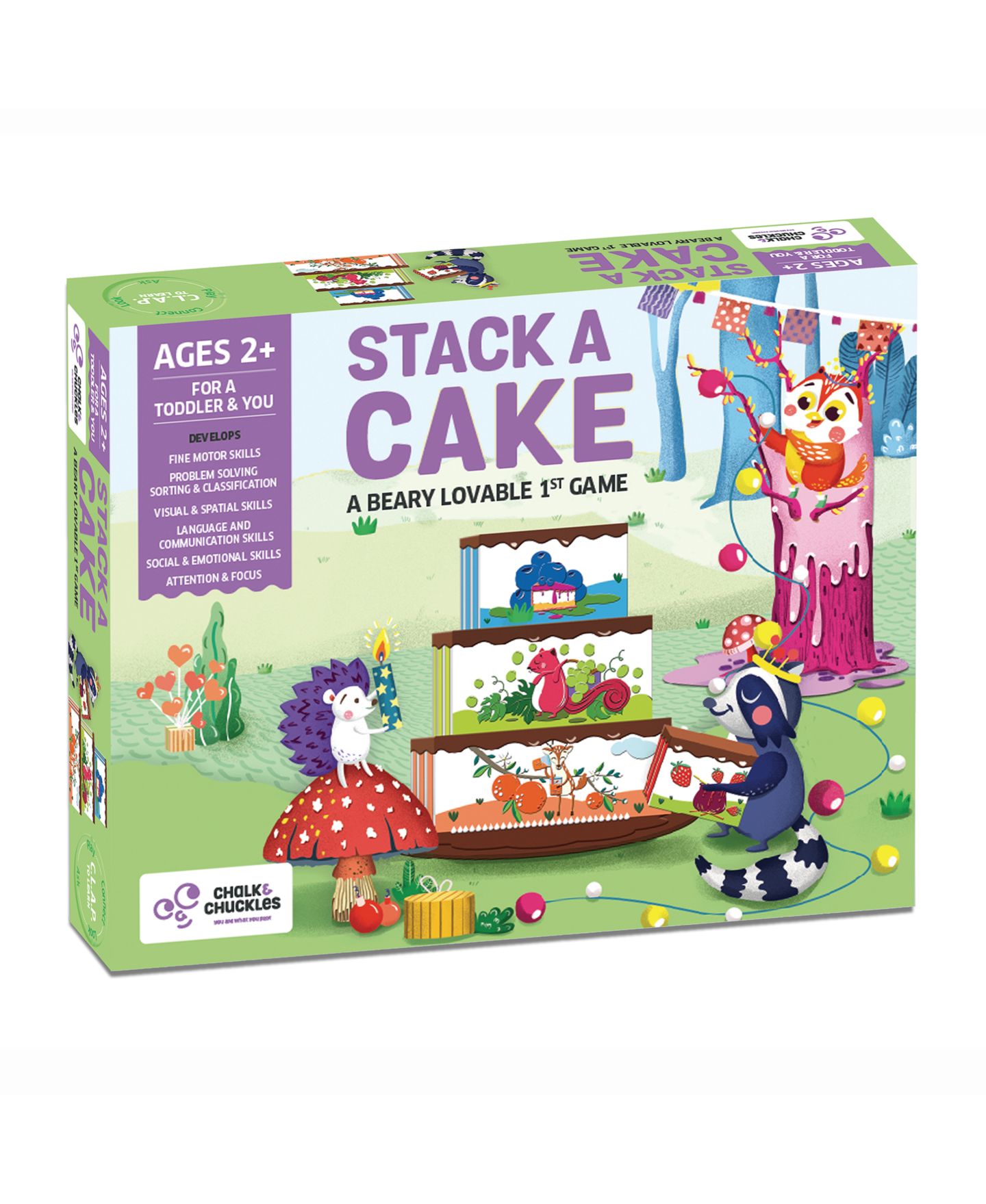 Детская настольная игра Chalk & Chuckles Stack a Cake Board Game, Ages 2+ — фото 2