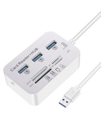 7-in-1 USB 3.0 Hub with Multi-Card Reader, Portable Adapter for Laptop/Desktop, Ideal for Photographers,Content Creators