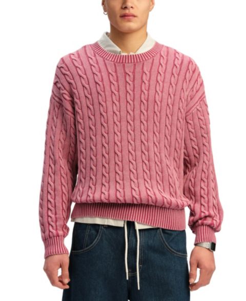 Мужской свитер COTTON ON Regular-Fit Crewneck Knit, цвет: Потёртый ягодный