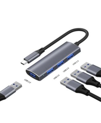 4-in-1 USB Hub - with 5Gbps USB 3.0 & USB 2.0, Portable Plug-and-Play Splitter for Home Office, Travel & Study